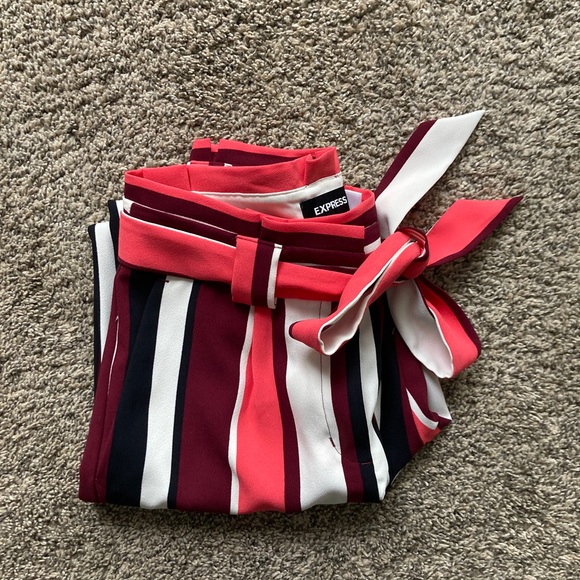 Express High Waisted Sash Tie Ankle Pant - Picture 6 of 7